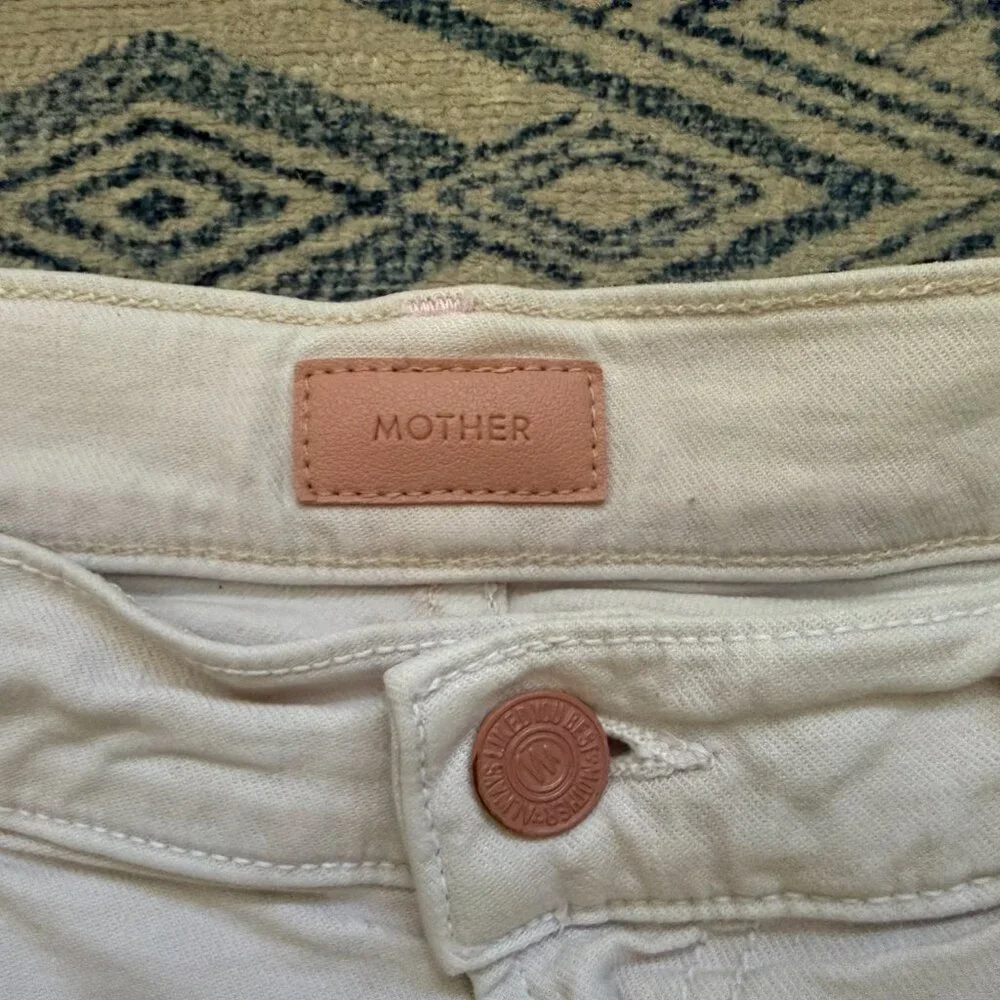 MOTHER The Dutchie Fray Shorts So Far Gone -Cream- 28- Medium Rise - Picture 6 of 11